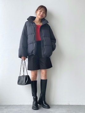「LAKOLE（ラコレ）のアイテム（ナイロンジャケット）」を使った、yuuさん（レディース・165cm）の秋コーディネート