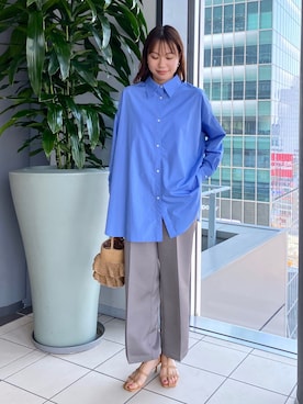「LAKOLE（ラコレ）のアイテム（チノパンツ）」を使った、yuuさん（レディース・165cm）の春コーディネート