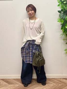 「SOMETHING（サムシング）のアイテム」を使った、さこちゃんさん（レディース・146cm）の秋コーディネート