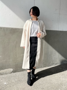 「prose verse（プロズヴェール）のアイテム（ジャケット/アウター）」を使った、minaさん（レディース・159cm）の冬コーディネート