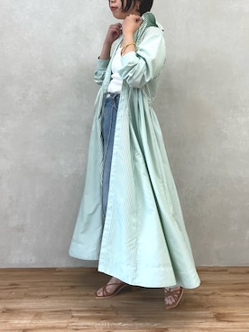 「prose verse（プロズヴェール）のアイテム（シャツワンピース）」を使った、minaさん（レディース・159cm）の春コーディネート