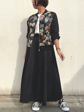 「prose verse（プロズヴェール）のアイテム（ブルゾン）」を使った、minaさん（レディース・159cm）の秋コーディネート