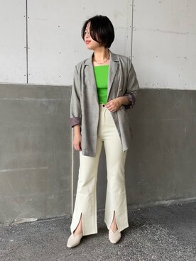 「prose verse（プロズヴェール）のアイテム（ジャケット/アウター）」を使った、minaさん（レディース・159cm）の冬コーディネート