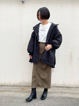 「prose verse（プロズヴェール）のアイテム（ジャケット/アウター）」を使った、minaさん（レディース・159cm）の冬コーディネート