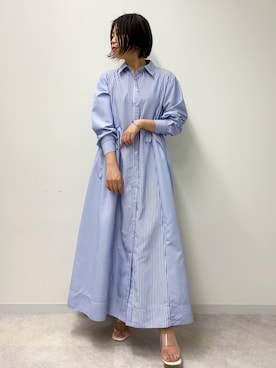 「prose verse（プロズヴェール）のアイテム（シャツワンピース）」を使った、minaさん（レディース・159cm）の春コーディネート