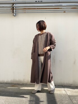 「チドリ柄」｜「アイテム（ワンピース/ドレス）」を使った、minaさん（レディース・159cm）の秋コーディネート