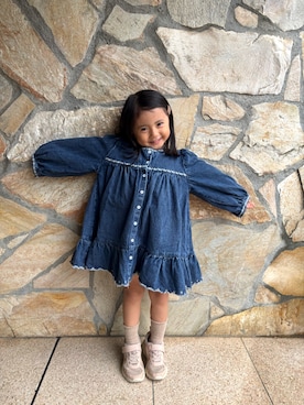 「アイテム（ワンピース）」を使った、mi☆aさん（キッズ・100cm）の秋コーディネート