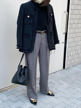 Gu ジーユー のスラックス グレー系 を使ったレディース人気ファッションコーディネート Wear