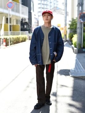 「melple（メイプル）のアイテム」を使った、417さん（メンズ・168cm）の秋コーディネート