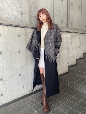 「MURUA（ムルーア）のアイテム（トレンチコート）」を使った、MURUAさん（レディース・160cm）の秋コーディネート