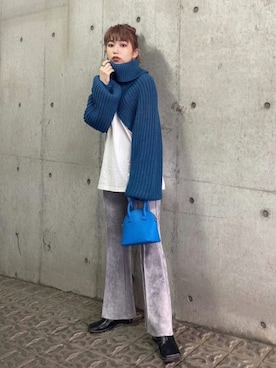 「MURUA（ムルーア）のアイテム（その他パンツ）」を使った、MURUAさん（レディース・160cm）の秋コーディネート