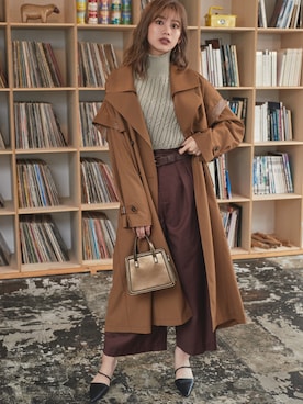 「アイテム（トレンチコート）」を使った、MURUAさん（レディース・160cm）の秋コーディネート