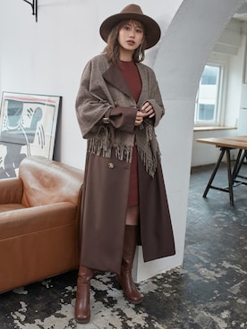 「MURUA（ムルーア）のアイテム（トレンチコート）」を使った、MURUAさん（レディース・160cm）の秋コーディネート