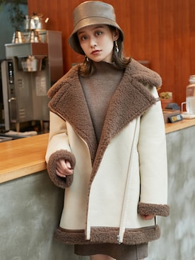 「MURUA（ムルーア）のアイテム（帽子）」を使った、MURUAさん（レディース・160cm）の秋コーディネート