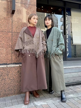 「秋冬」｜「アイテム（トレンチコート）」を使った、MURUAさん（レディース・160cm）の秋コーディネート