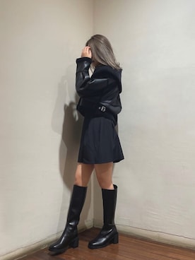 「ミニワンピ」｜MURUAさん（レディース・160cm）の秋コーディネート