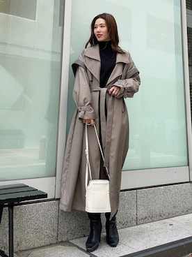 「MURUA（ムルーア）のアイテム（トレンチコート）」を使った、MURUAさん（レディース・160cm）の夏コーディネート