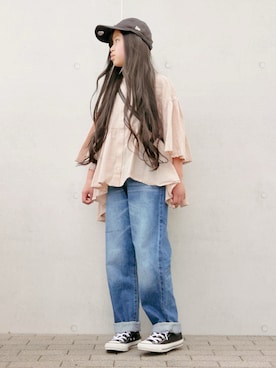 「AVAN LILY（アヴァンリリィ）のアイテム」を使った、花音さん（キッズ・135cm）の春コーディネート