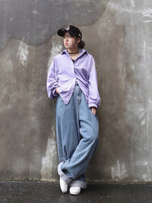 「yuue' ( wear )(ユーイ)のオーバーサイズコーデュロイシャツ(シャツ/ブラウス)」を使った、花音さん(キッズ・152cm)の秋コーディネート