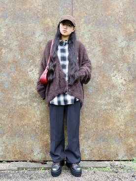 「アイテム（バッグ）」を使った、花音さん（キッズ・149cm）の秋コーディネート