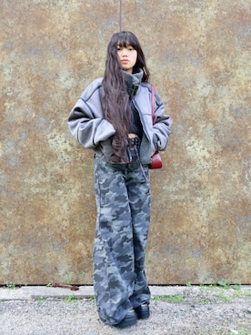 「アイテム（ムートンコート）」を使った、花音さん（キッズ・149cm）の冬コーディネート