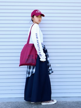 「アイテム（スカート）」を使った、花音さん（キッズ・149cm）の秋コーディネート
