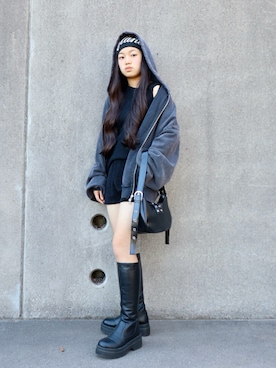 「アイテム（帽子）」を使った、花音さん（キッズ・149cm）の秋コーディネート