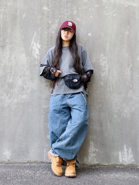 「HUF（ハフ）のアイテム」を使った、花音さん（キッズ・150cm）の夏コーディネート