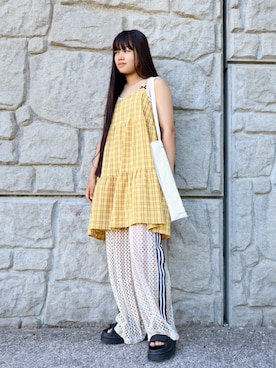 「adidas（アディダス）のアディダス オリジナルス サマーグロー ファイヤーバード トラックパンツ / アディダスオリジナルス adidas Originals（スウェットパンツ）」を使った、花音さん（キッズ・149cm）の夏コーディネート