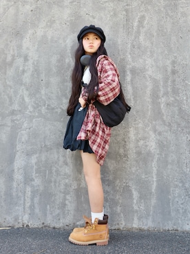 「NIKE（ナイキ）のアイテム」を使った、花音さん（キッズ・150cm）の冬コーディネート