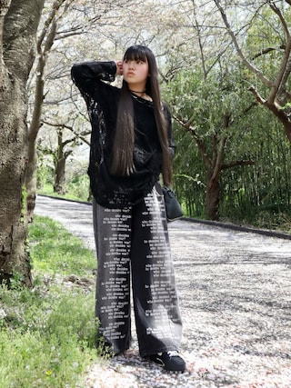 「DIAVEL（ディアベル）のレーストップス（Tシャツ/カットソー）」を使った、花音さん（キッズ・150cm）の春コーディネート