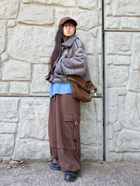 「Java（ジャバ）のアイテム」を使った、花音さん（キッズ・150cm）の冬コーディネート