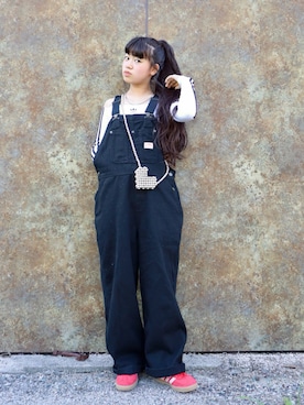 「アイテム（アクセサリー）」を使った、花音さん（キッズ・149cm）の秋コーディネート