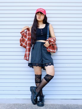 「アイテム（トップス）」を使った、花音さん（キッズ・149cm）の夏コーディネート
