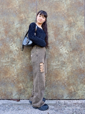 「アイテム（オールインワン・サロペット）」を使った、花音さん（キッズ・149cm）の秋コーディネート