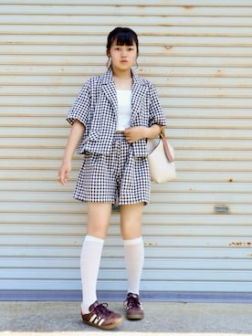 「アイテム（セットアップ）」を使った、花音さん（キッズ・149cm）の夏コーディネート