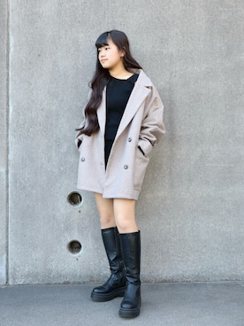 「アイテム（ジャケット/アウター）」を使った、花音さん（キッズ・149cm）の冬コーディネート