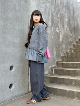 「アイテム（パンツ）」を使った、花音さん（キッズ・149cm）の冬コーディネート