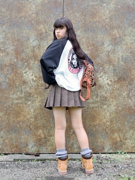 「アイテム（トップス）」を使った、花音さん（キッズ・149cm）の秋コーディネート