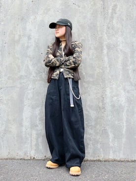 「アイテム（チョーカー）」を使った、花音さん（キッズ・150cm）の春コーディネート