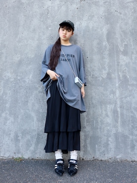 「アイテム（キャップ）」を使った、花音さん（キッズ・150cm）の春コーディネート