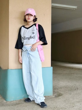 「ゲームシャツ」｜花音さん（キッズ・149cm）の夏コーディネート