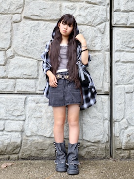 「アイテム（タンクトップ）」を使った、花音さん（キッズ・149cm）の夏コーディネート