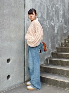 「アイテム（ヘアゴム）」を使った、花音さん（キッズ・149cm）の冬コーディネート