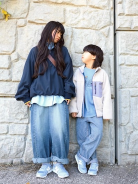 「アイテム（バッグ）」を使った、花音さん（キッズ・149cm）の冬コーディネート