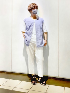 みずごろうさんの「（復刻）Name. × Tomo & co CLEAR CUSHION SOLE SANDAL (NMAC-CA20SS-001)」を使ったコーディネート