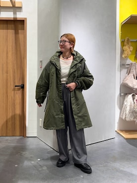 「アイテム（モッズコート）」を使った、ayaさん（レディース・158cm）の冬コーディネート