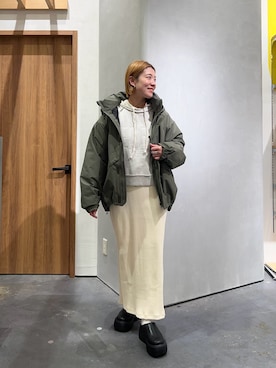 「アイテム（ダウンジャケット/コート）」を使った、ayaさん（レディース・158cm）の秋コーディネート