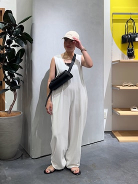 「アイテム（サロペット/オーバーオール）」を使った、ayaさん（レディース・158cm）の夏コーディネート