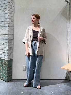 「アイテム（テーラードジャケット）」を使った、ayaさん（レディース・158cm）の夏コーディネート